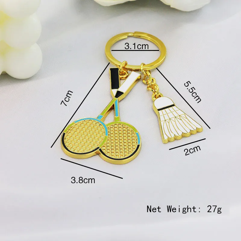 Metal Bowling Ball Keychain Sports Meeting Badminton Football Gift Golf Pendant Tennis Table Tennis Key