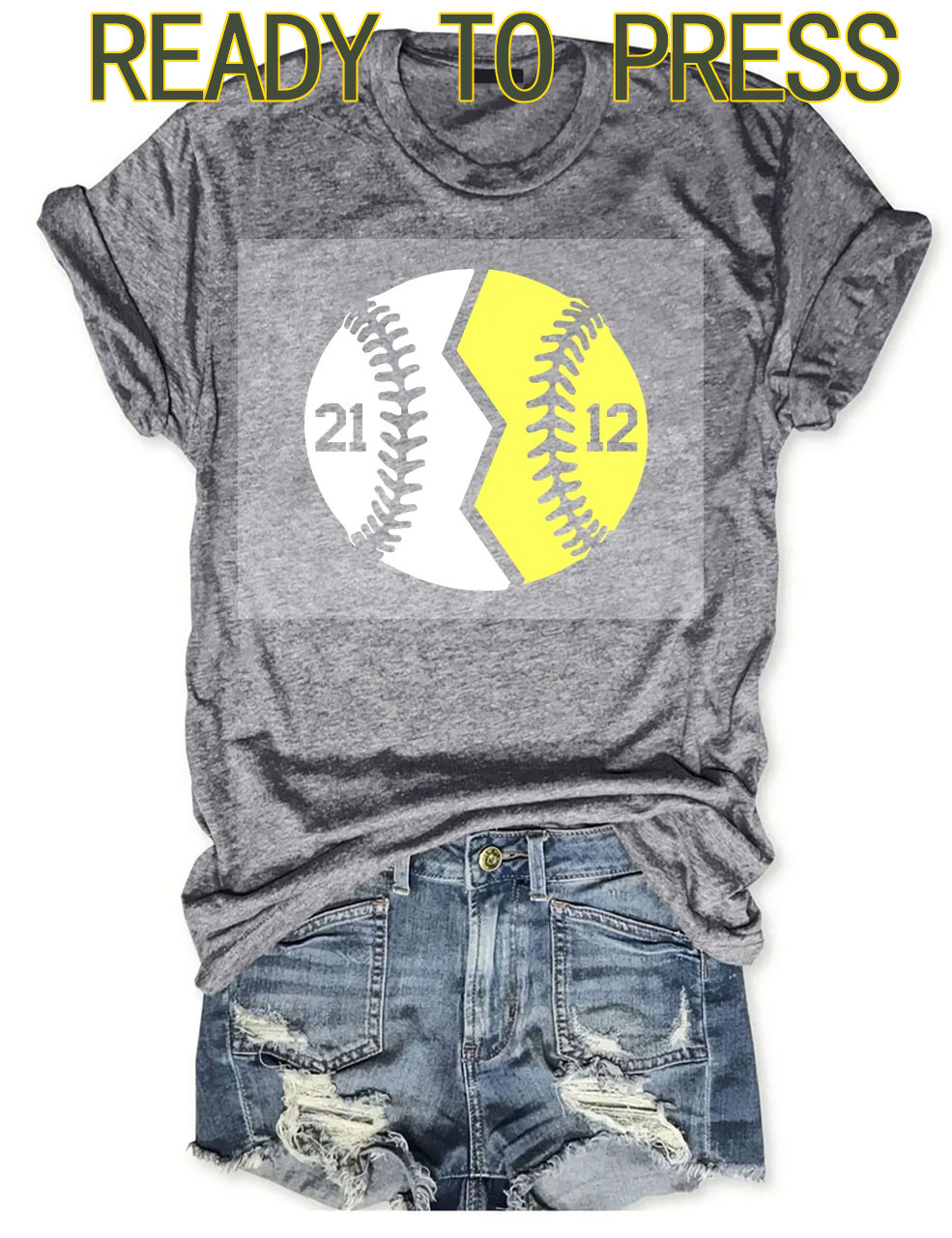 Custom Glitter Baseball and Softball DTF Heat Transfer