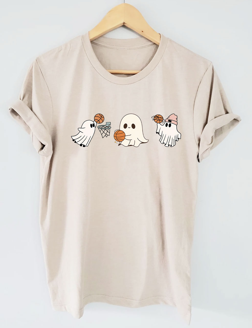 Halloween Ghost Basketball T-shirt