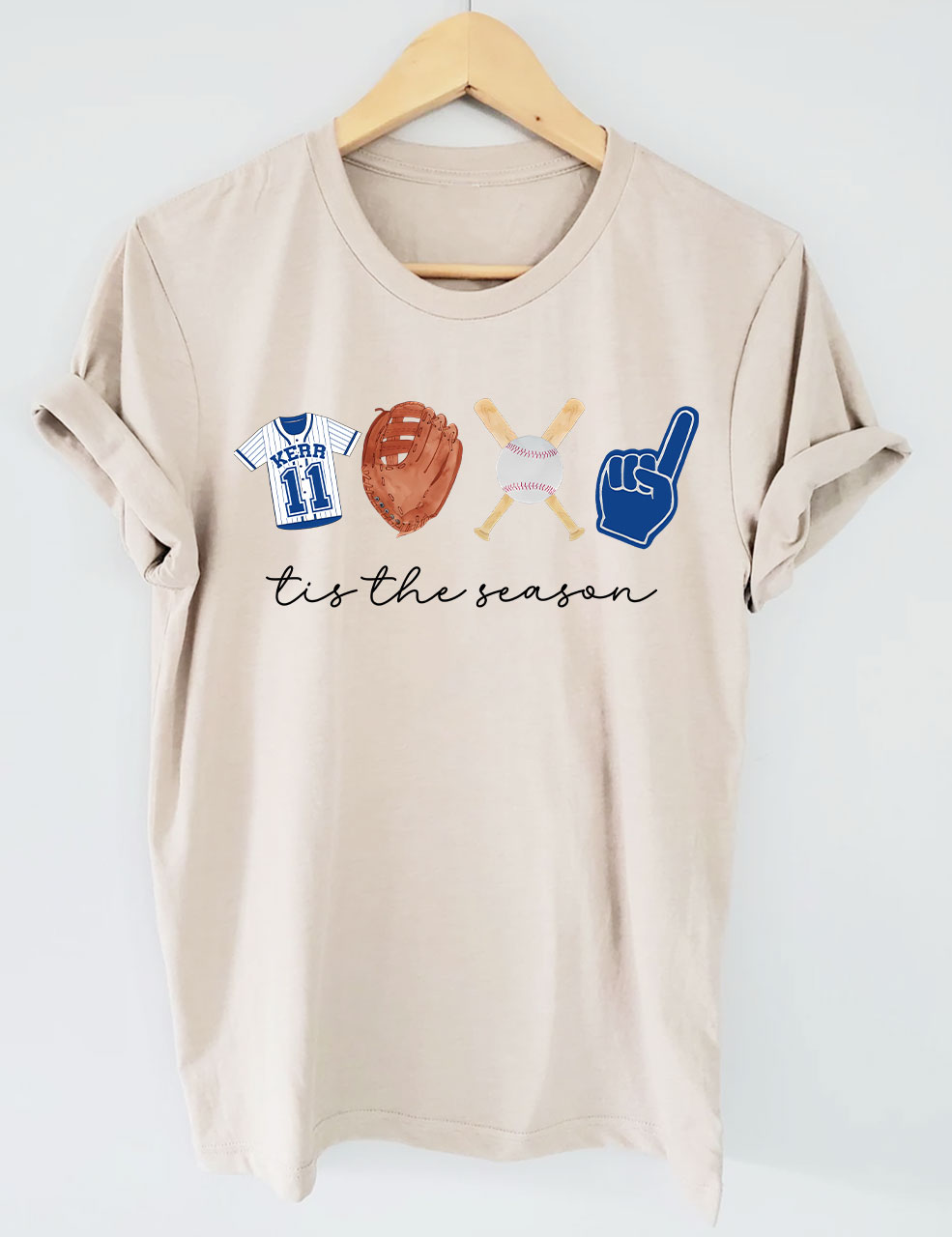 Custom Tis The Season Baseball T-Shirt