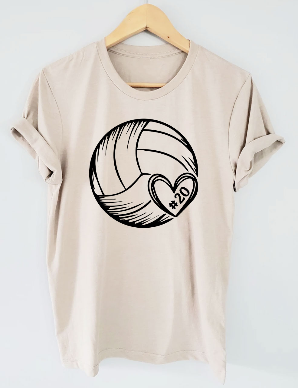 Custom Volleyball Heart T-shirt