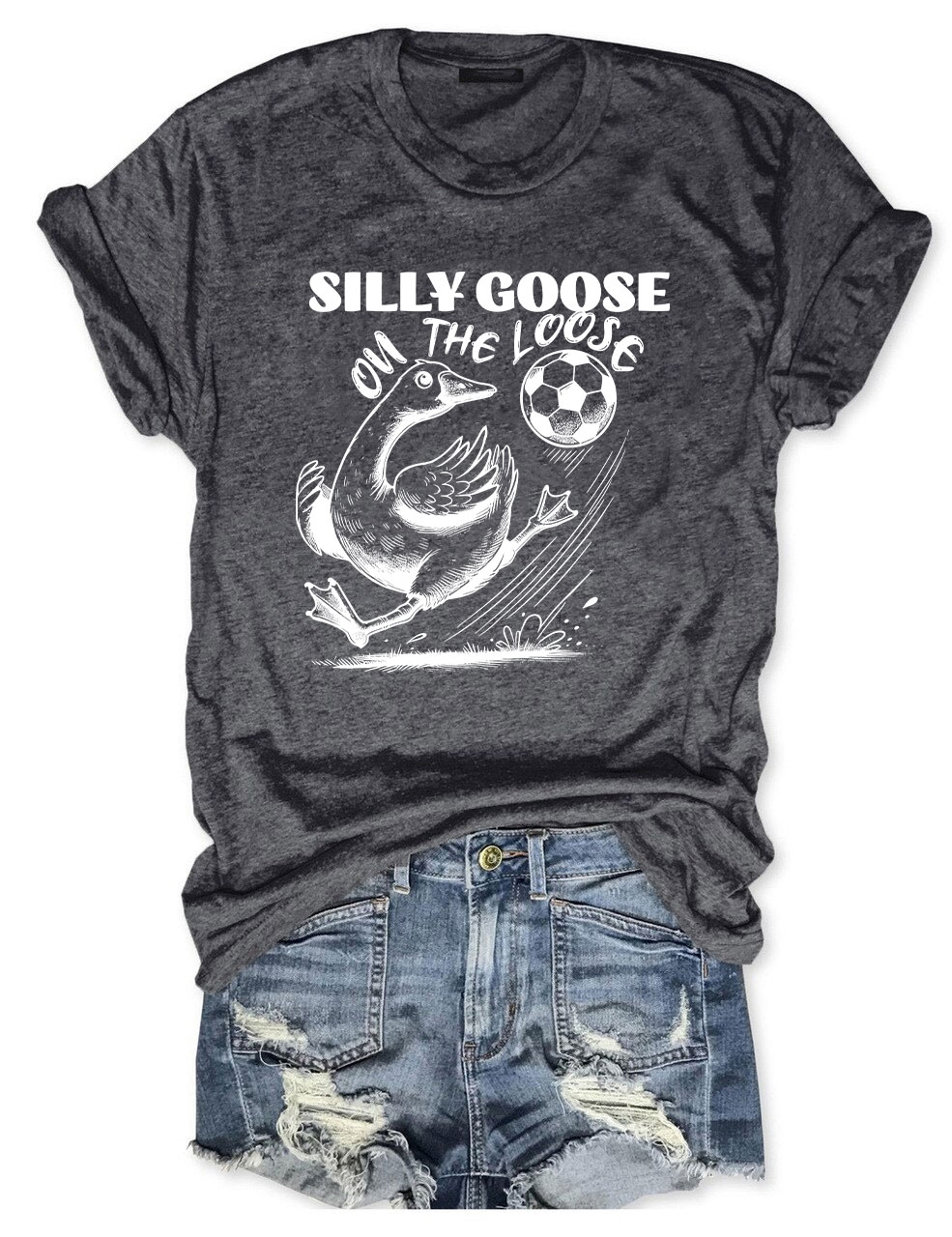 Silly Goose On The Loose Funny Soccer T-shirt