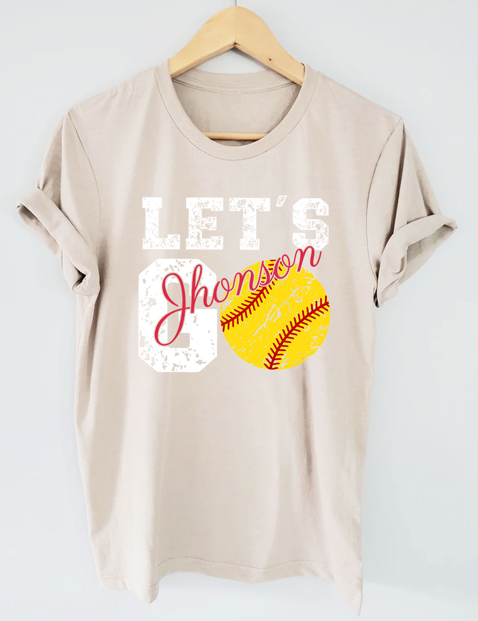 Custom Let's Go Softball T-shirt