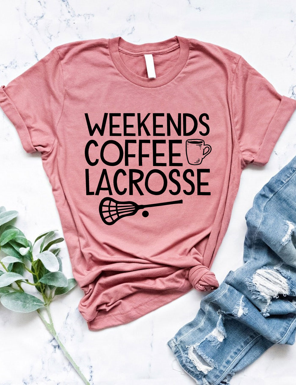 Weekends Coffee Lacrosse Funny T-shirt