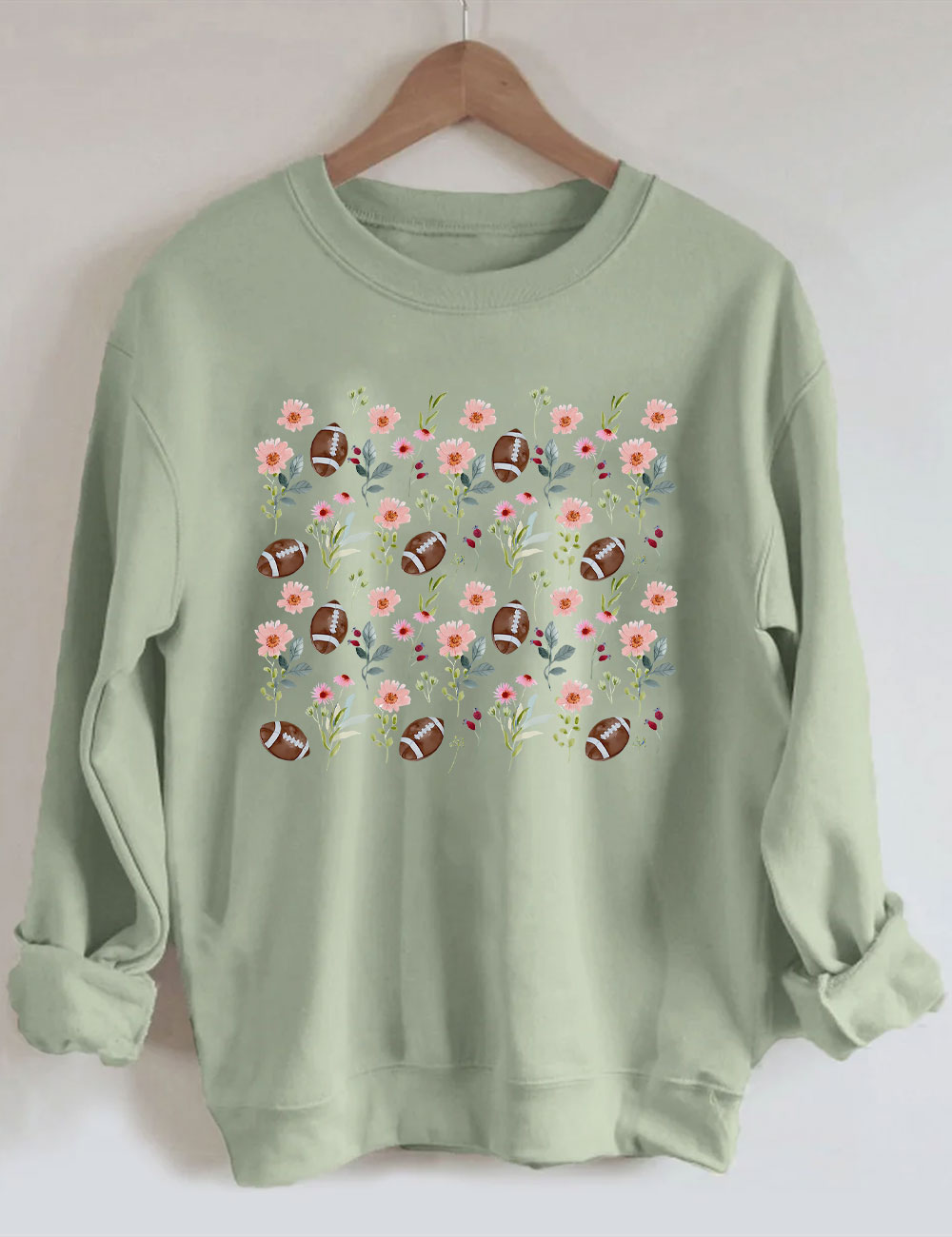 Floral Football Mom Football Sweatshirt