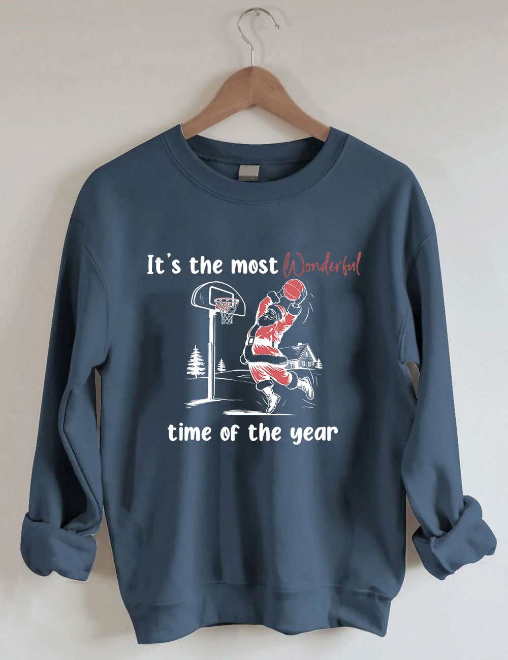 Santa Dunking Christmas Basketball Sweatshirt