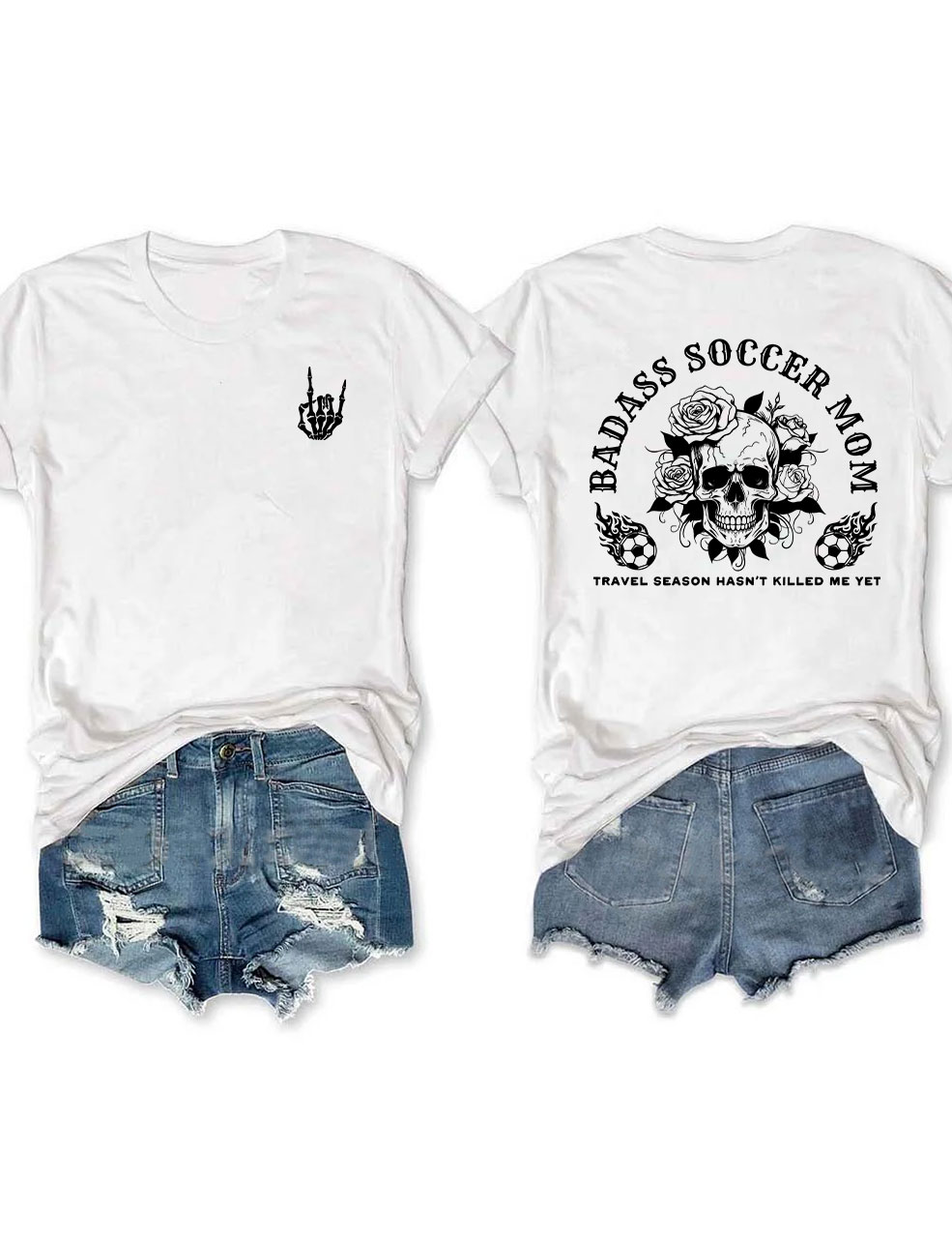 Badass Soccer Mom Skull Travel Funny T-Shirt