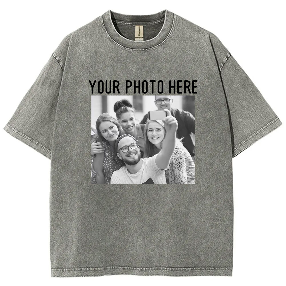 Photo Custom Washed T-shirt