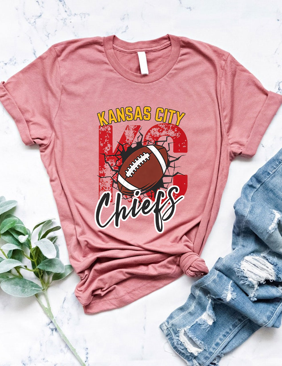 Kansas City Chiefs Football Helmet T-Shirt