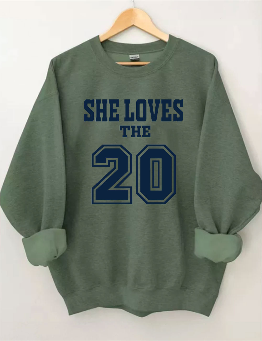 She Loves The Football Custom Number Sweatshirt