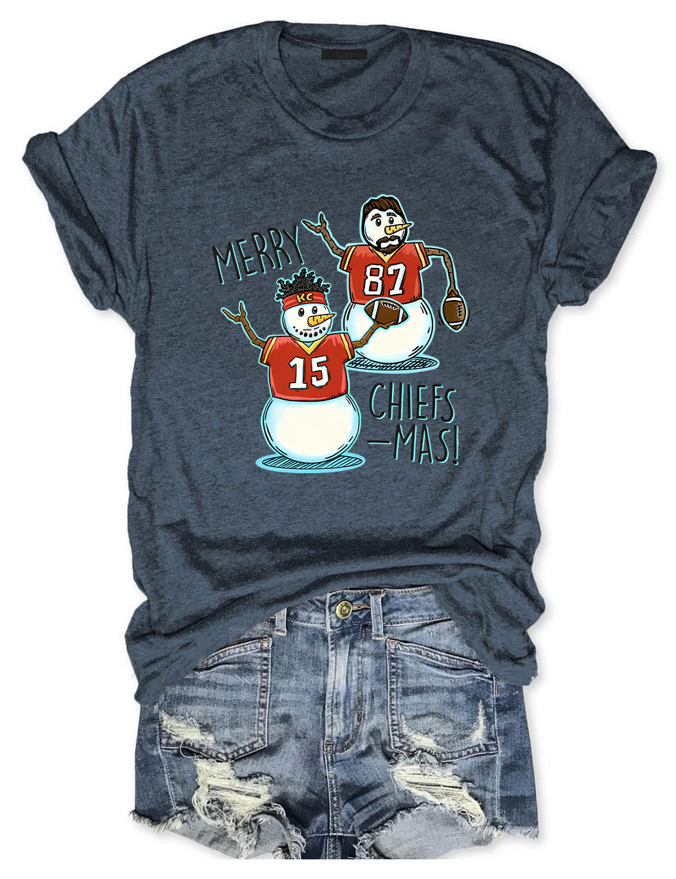 Patrick Mahomes & Travis Kelce Christmas Chiefs Football T-Shirt