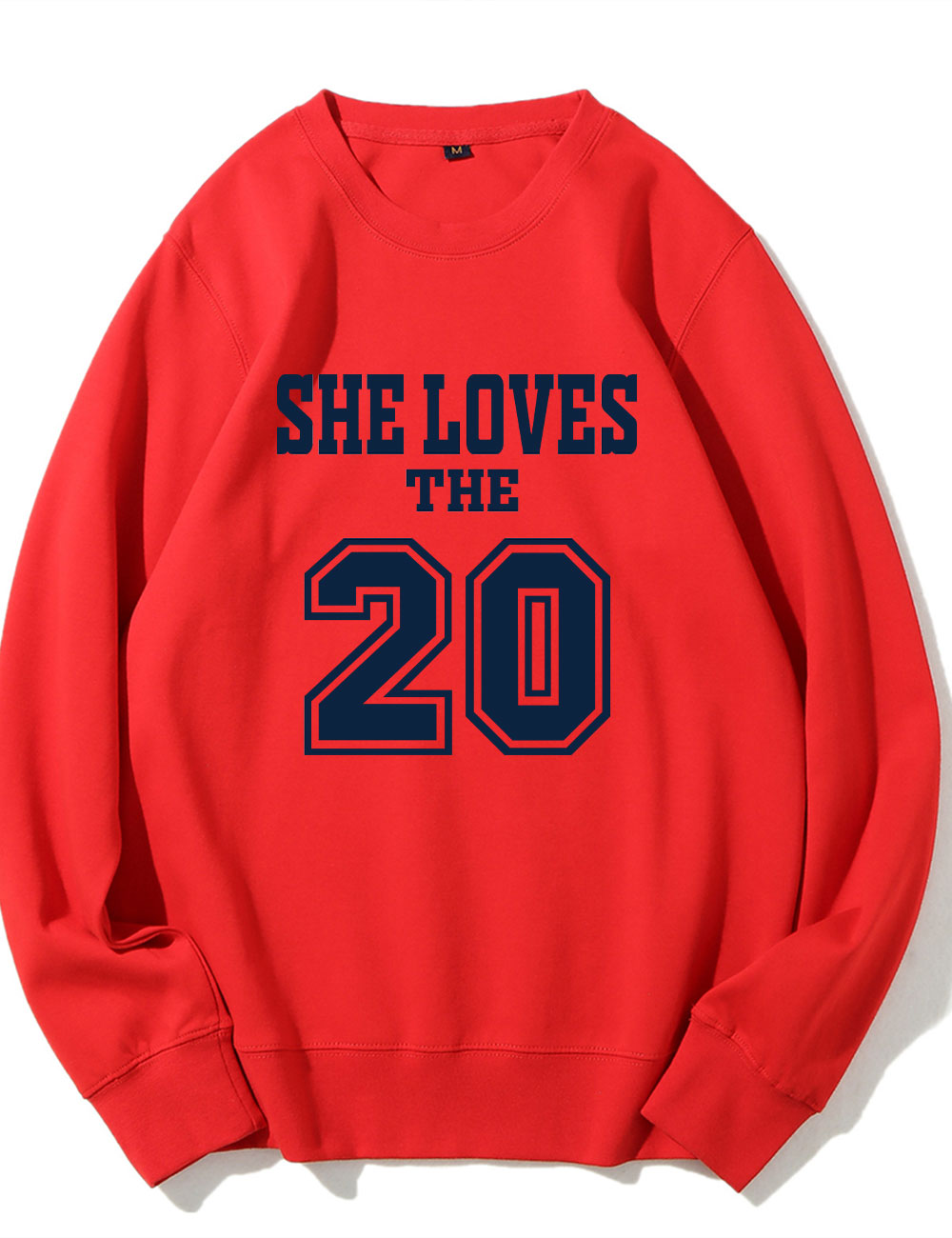 She Loves The Football Custom Number Sweatshirt