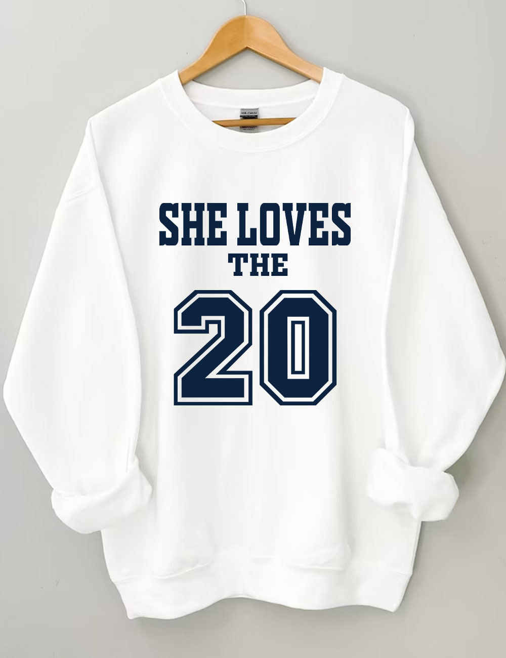 She Loves The Football Custom Number Sweatshirt