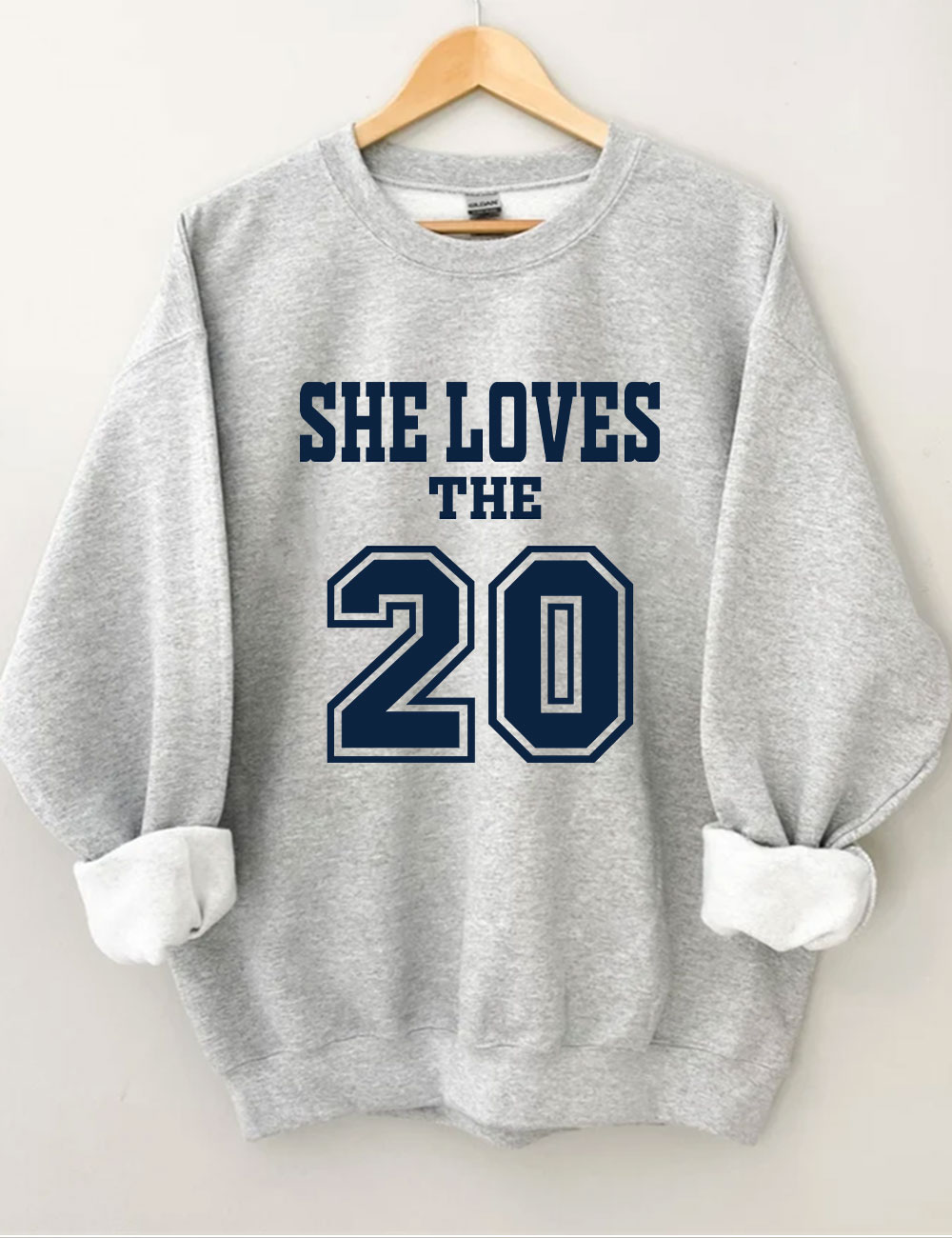 She Loves The Football Custom Number Sweatshirt