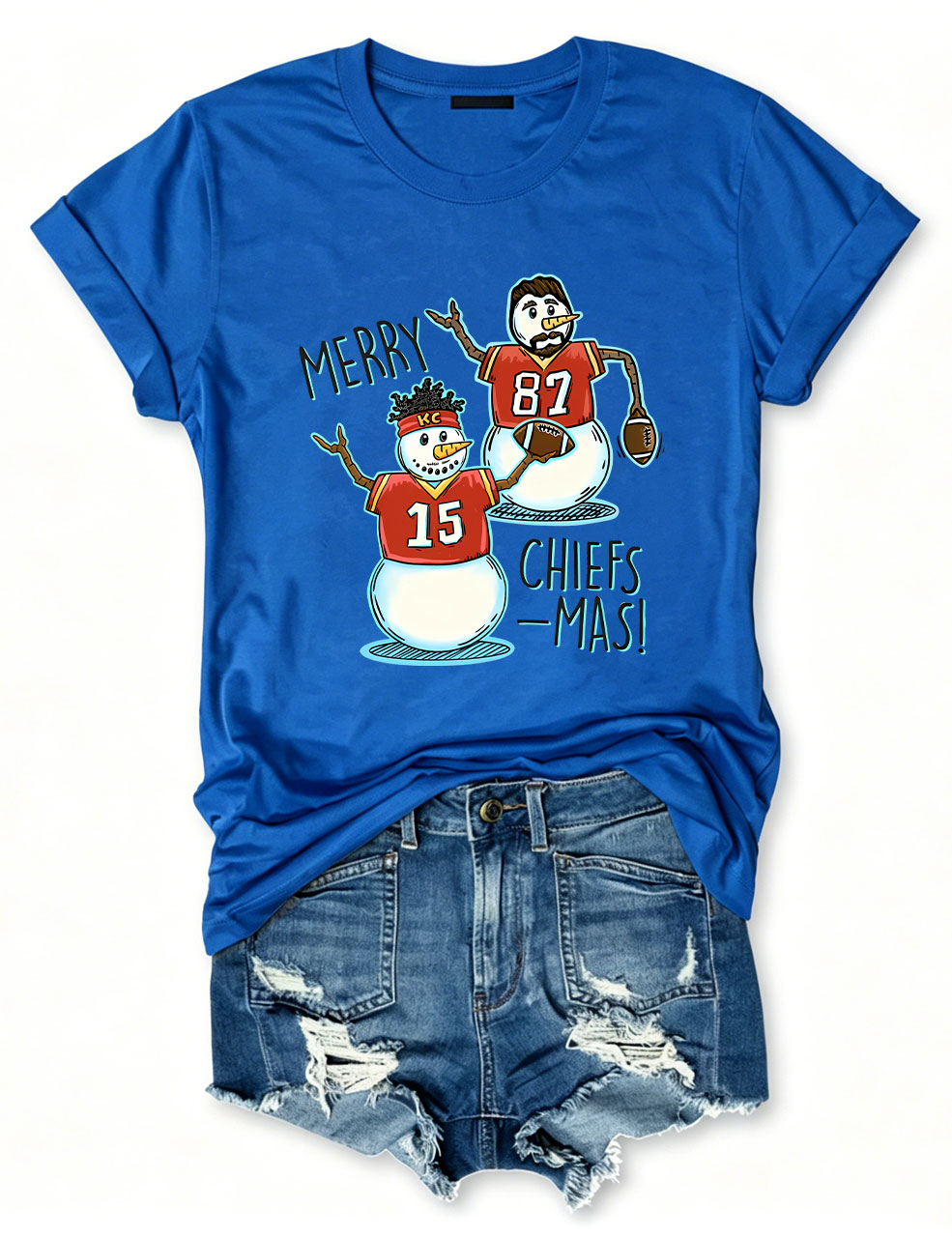 Patrick Mahomes & Travis Kelce Christmas Chiefs Football T-Shirt