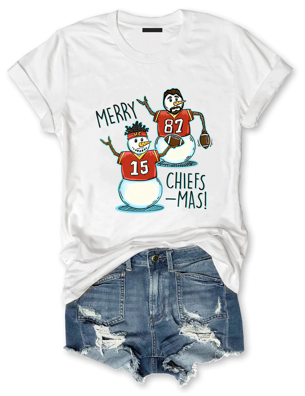 Patrick Mahomes & Travis Kelce Christmas Chiefs Football T-Shirt