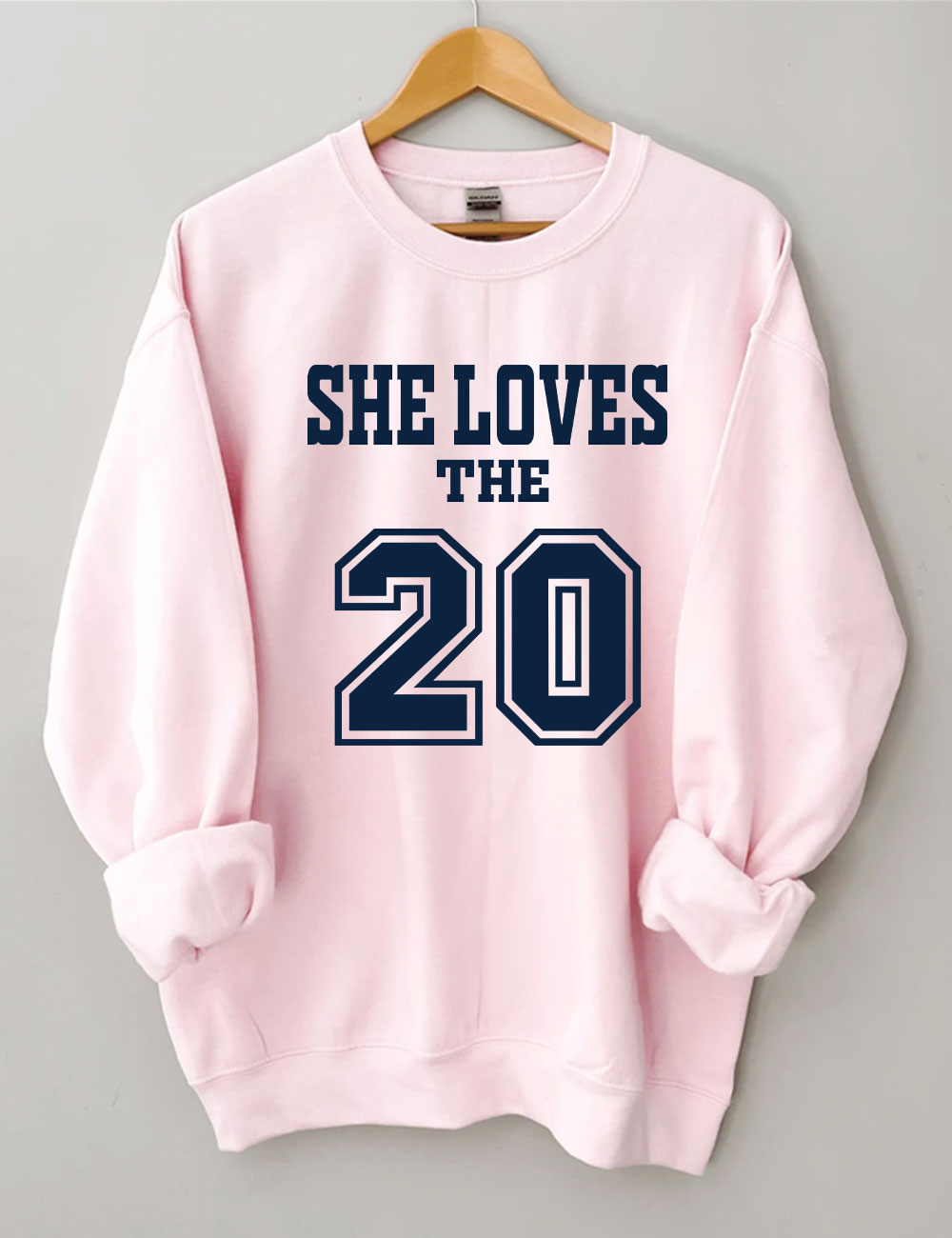 She Loves The Football Custom Number Sweatshirt