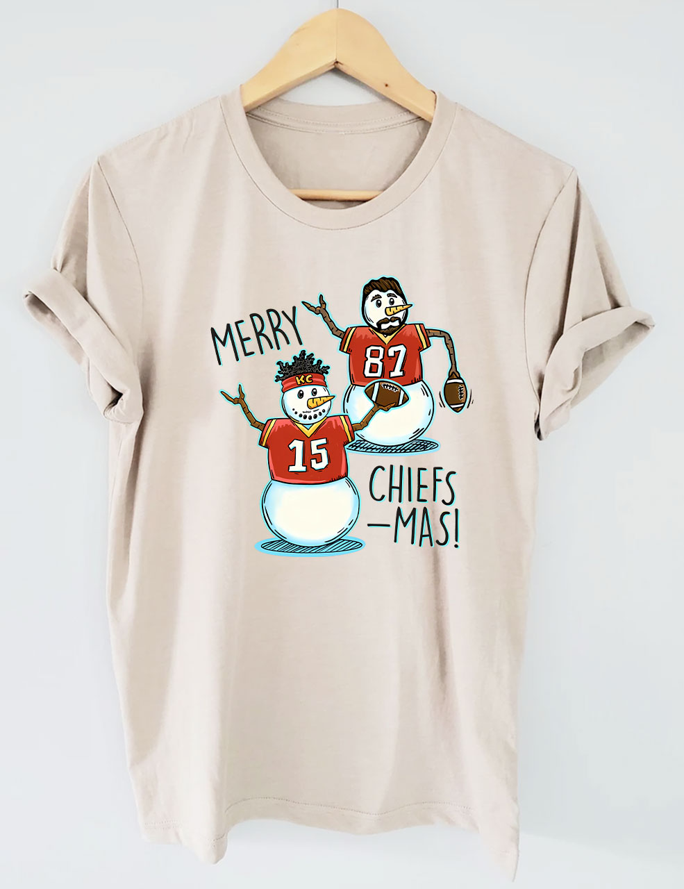 Patrick Mahomes & Travis Kelce Christmas Chiefs Football T-Shirt