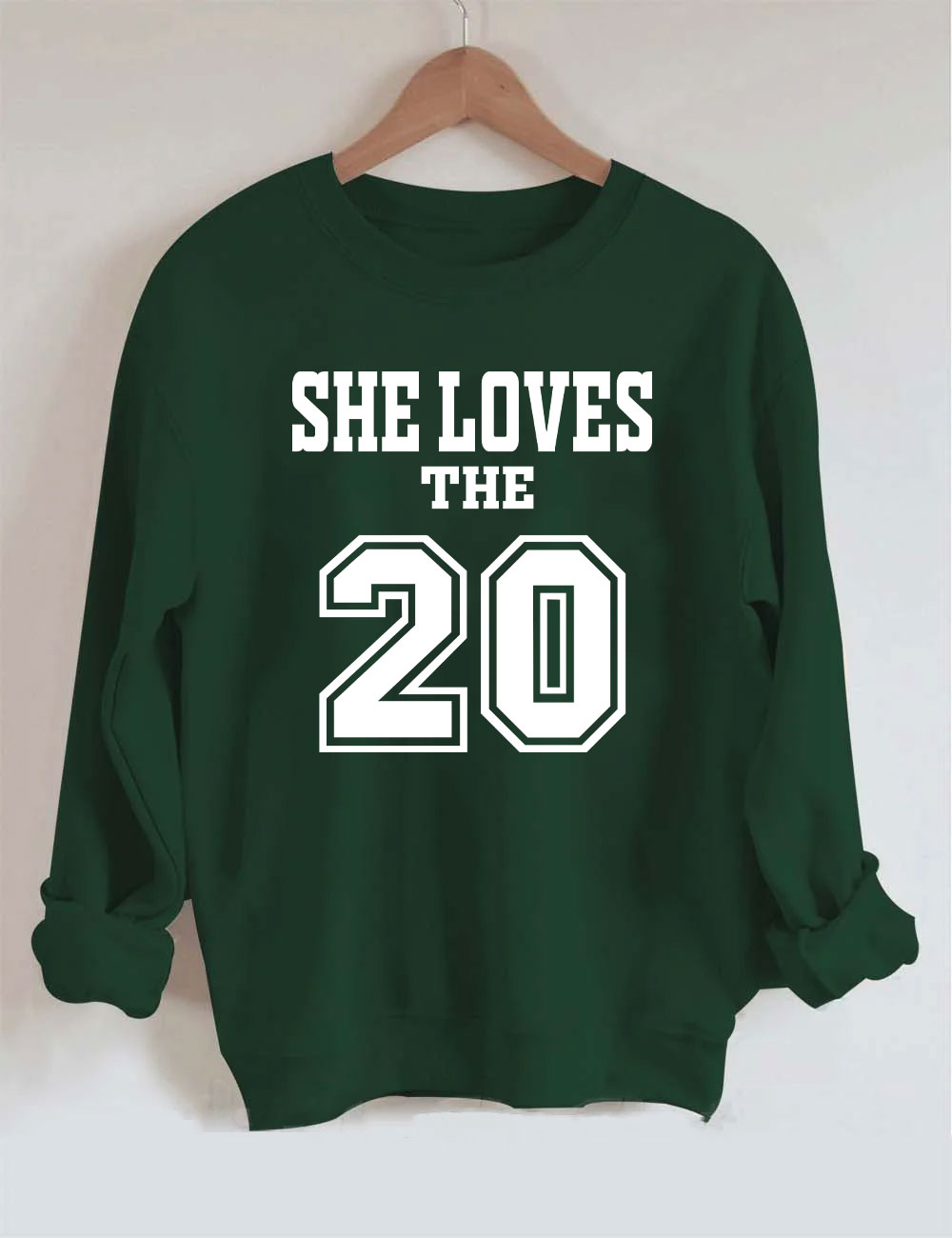 She Loves The Football Custom Number Sweatshirt