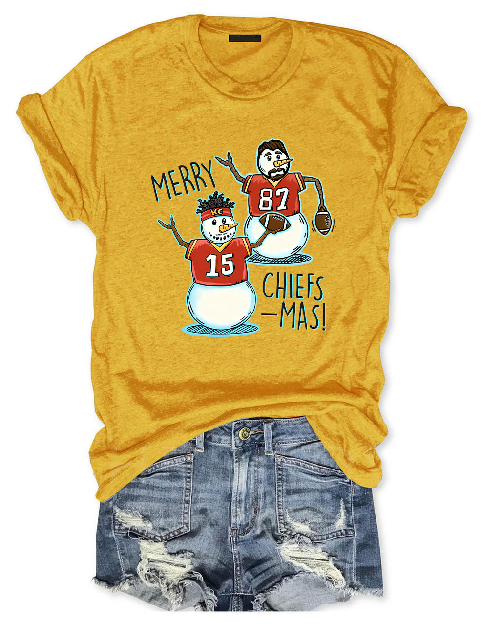 Patrick Mahomes & Travis Kelce Christmas Chiefs Football T-Shirt