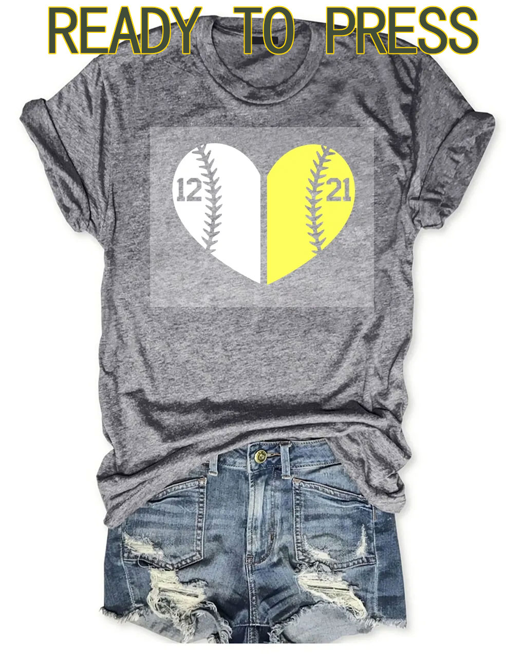 Custom Glitter Baseball and Softball DTF Heat Transfer