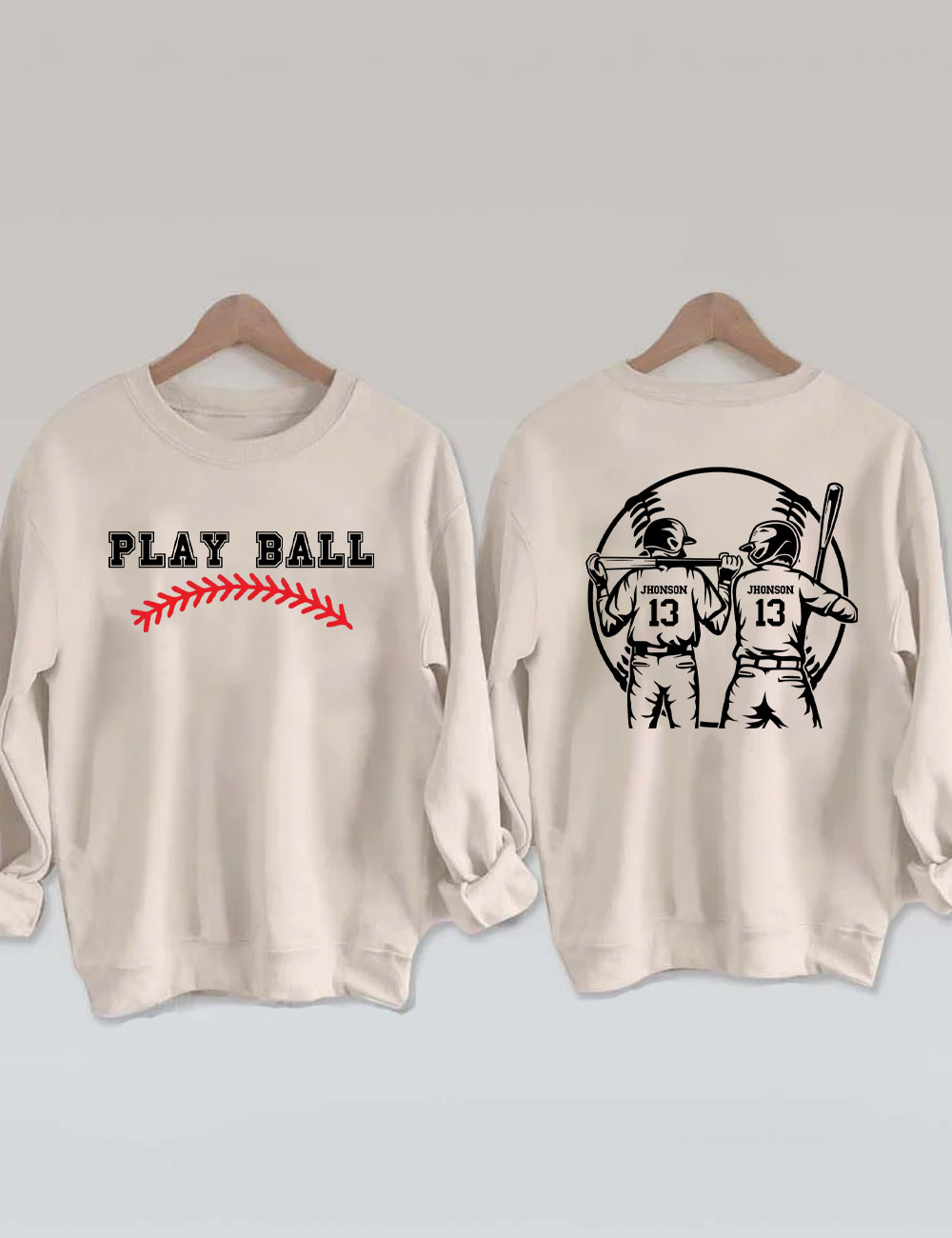 Custom 2 Player Baseball Mom Sweatshirt