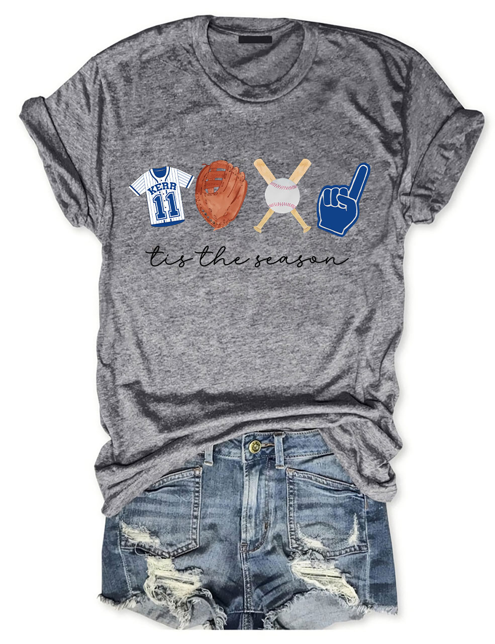 Custom Tis The Season Baseball T-Shirt