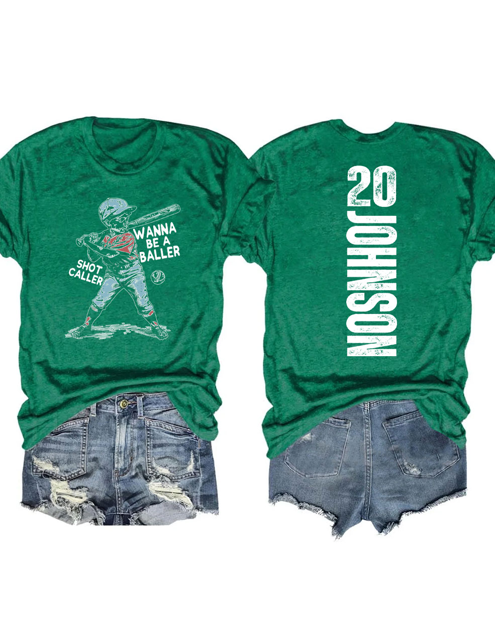 Custom Wanna be a baller shot caller Retro Baseball T-Shirt