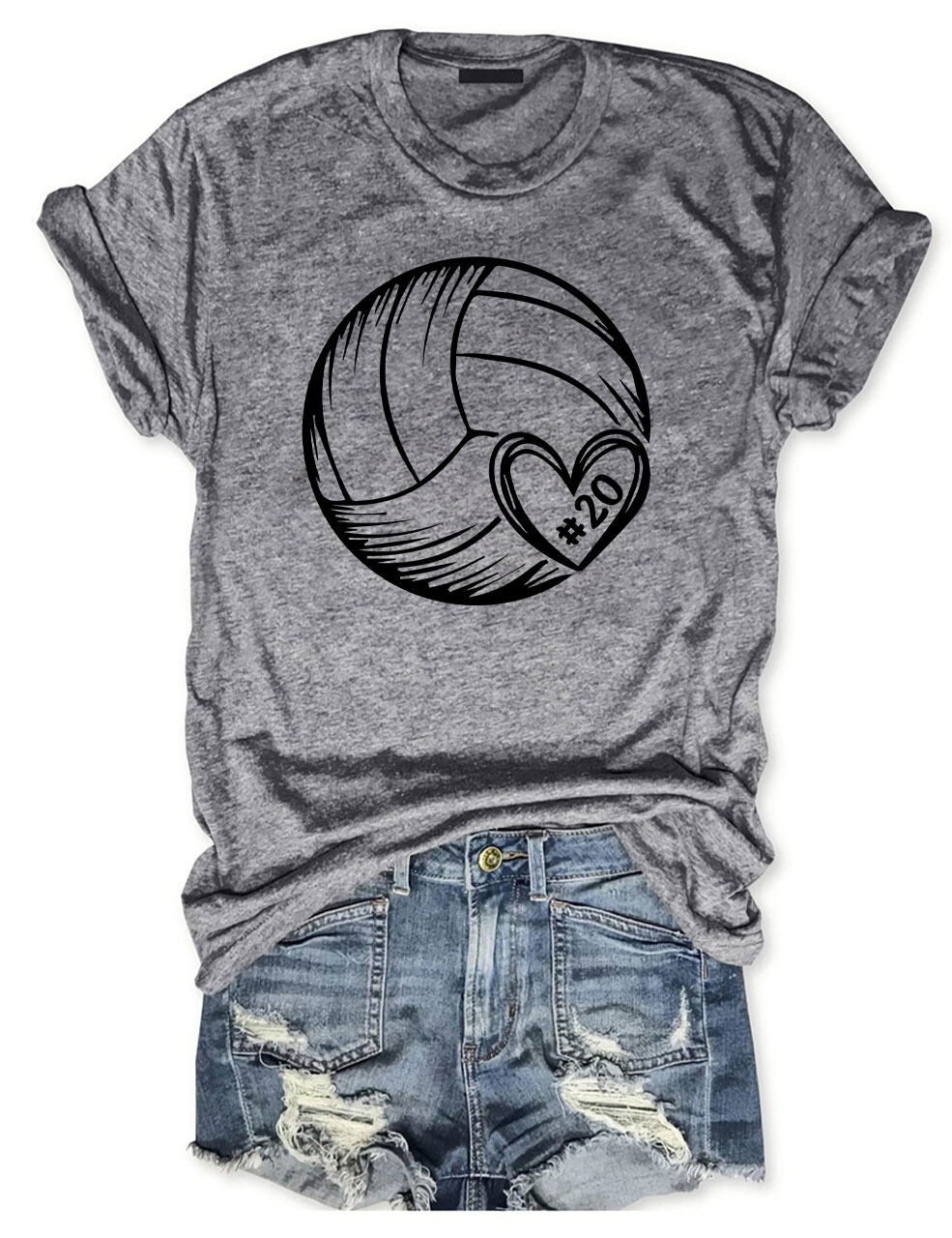 Custom Volleyball Heart T-shirt
