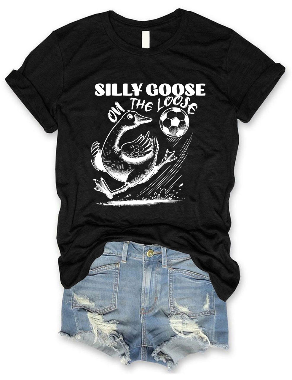 Silly Goose On The Loose Funny Soccer T-shirt