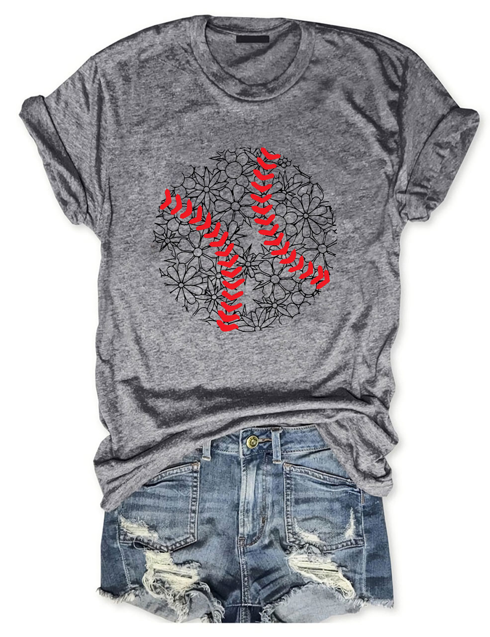 Floral Baseball T-shirt