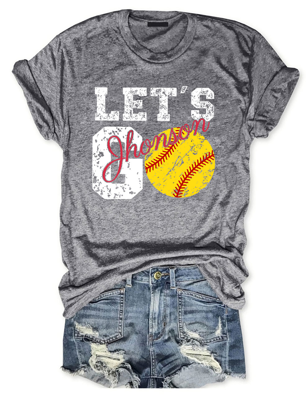 Custom Let's Go Softball T-shirt