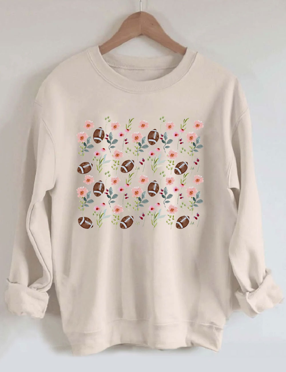 Floral Football Mom Football Sweatshirt