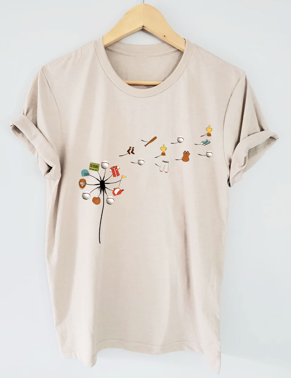 Baseball Dandelion Funny T-Shirt