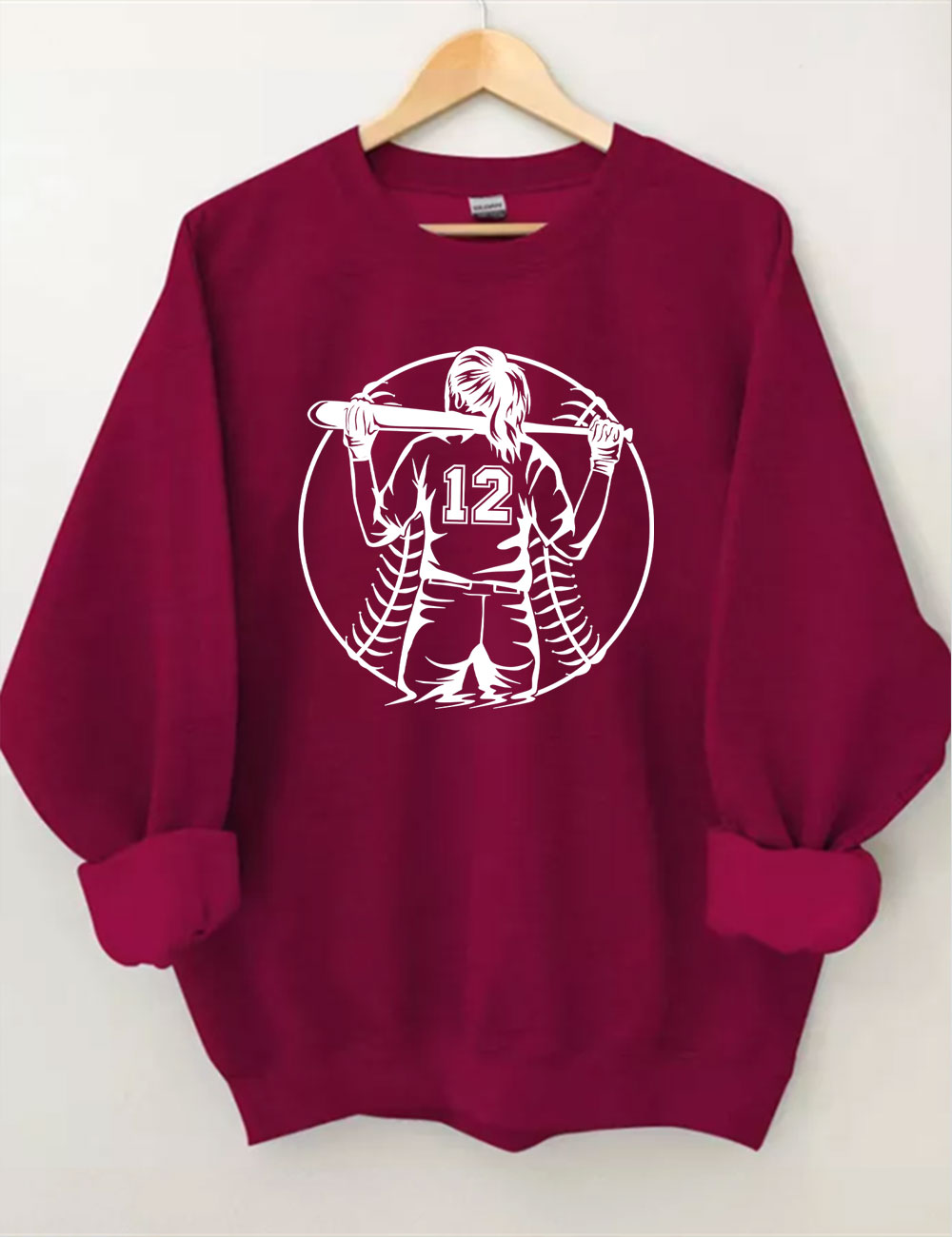 Softball Girl Custom Number Sweatshirt