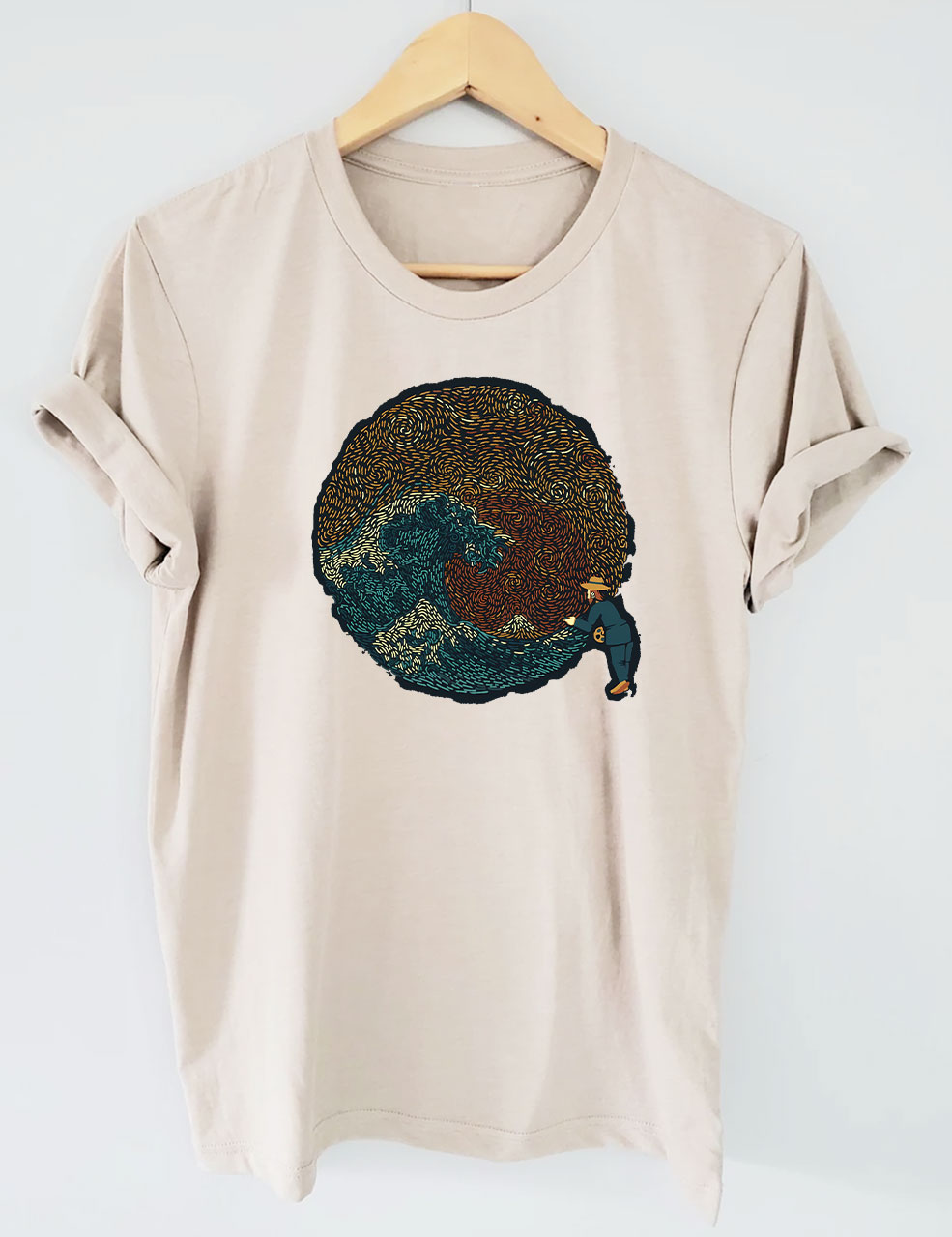 The Great Wave off Van Gogh by Tobe Fonseca Funny T-Shirt