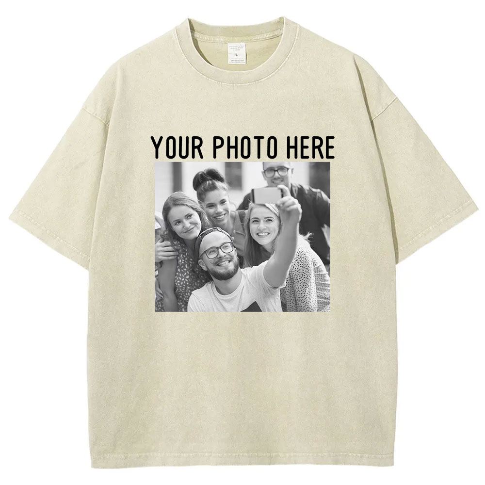 Photo Custom Washed T-shirt