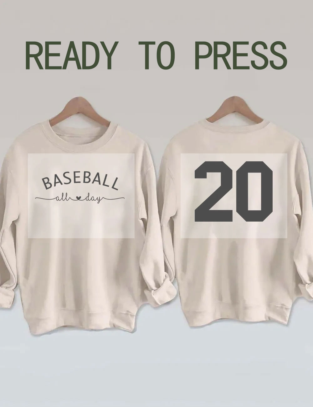 Baseball All Day Customized Number DTF Heat Transfer