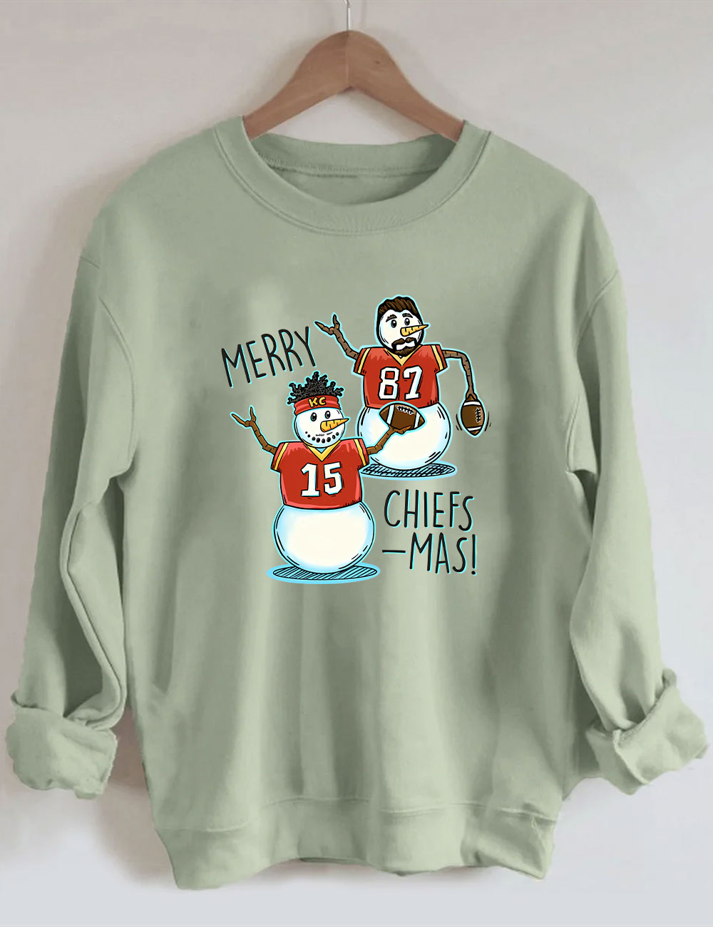 Patrick Mahomes & Travis Kelce Christmas Chiefs Football Sweatshirt
