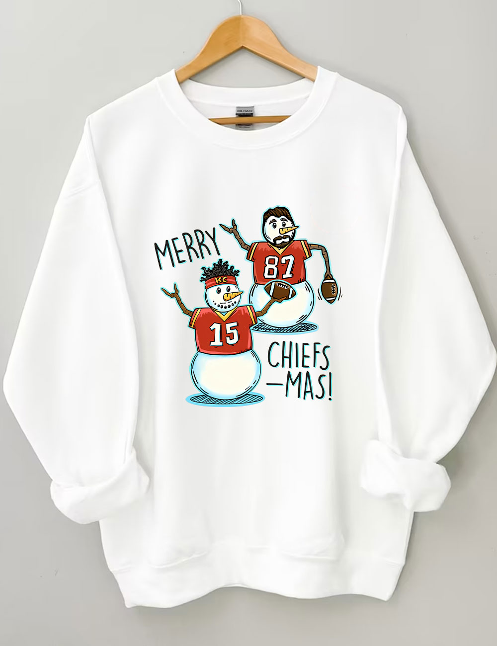 Patrick Mahomes & Travis Kelce Christmas Chiefs Football Sweatshirt