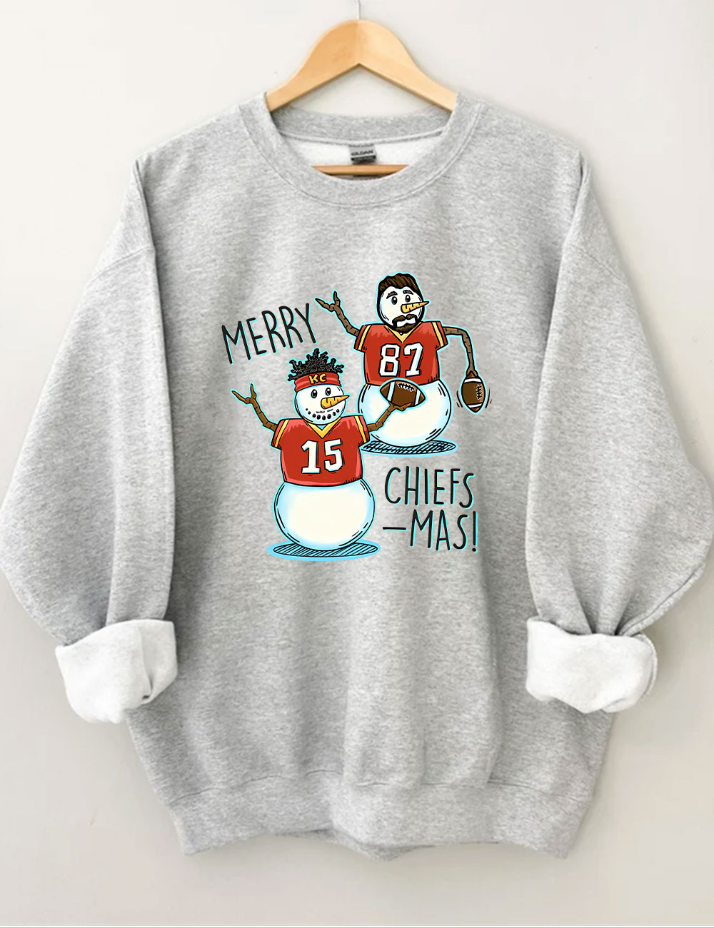 Patrick Mahomes & Travis Kelce Christmas Chiefs Football Sweatshirt
