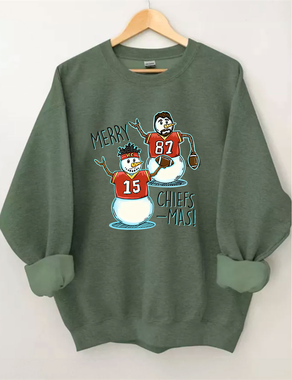 Patrick Mahomes & Travis Kelce Christmas Chiefs Football Sweatshirt