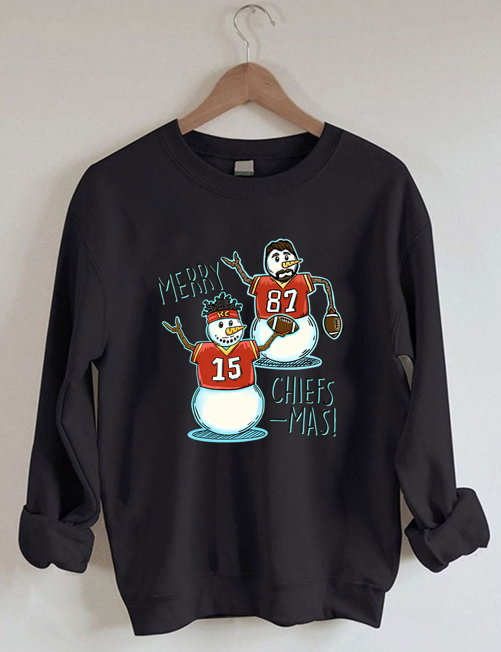 Patrick Mahomes & Travis Kelce Christmas Chiefs Football Sweatshirt