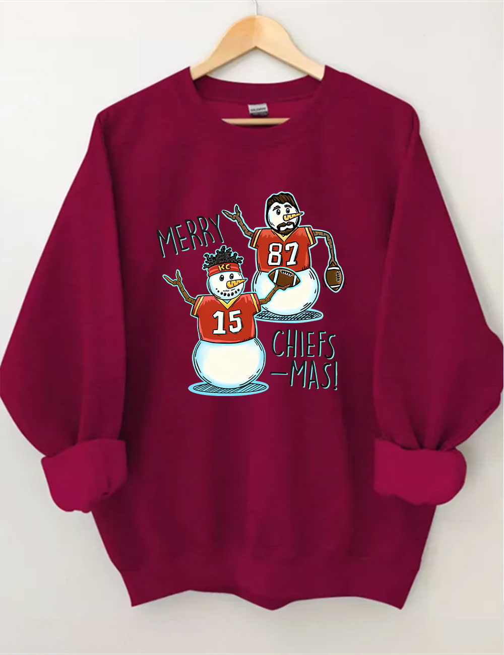 Patrick Mahomes & Travis Kelce Christmas Chiefs Football Sweatshirt