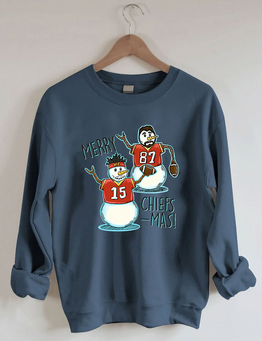 Patrick Mahomes & Travis Kelce Christmas Chiefs Football Sweatshirt