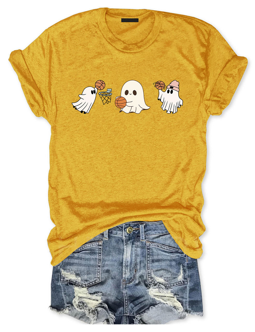 Halloween Ghost Basketball T-shirt