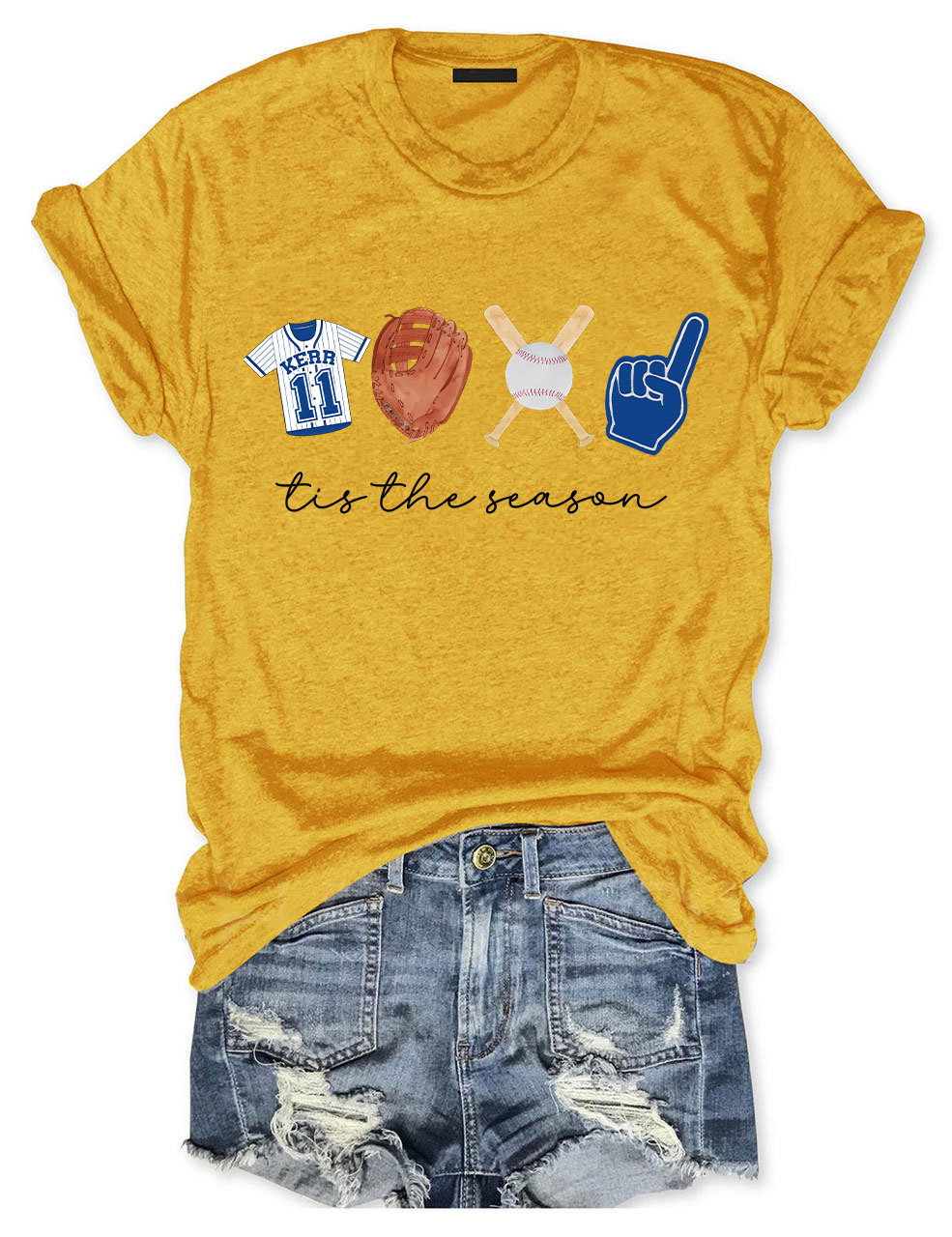 Custom Tis The Season Baseball T-Shirt