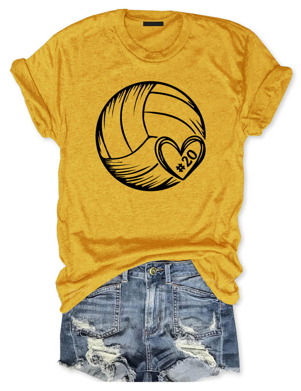 Custom Volleyball Heart T-shirt