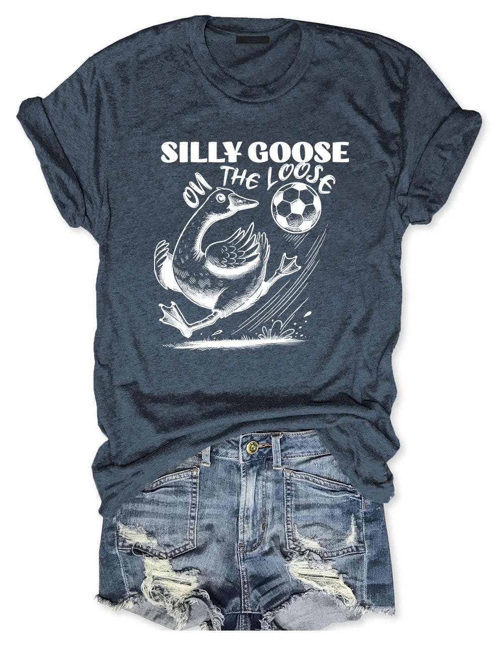 Silly Goose On The Loose Funny Soccer T-shirt