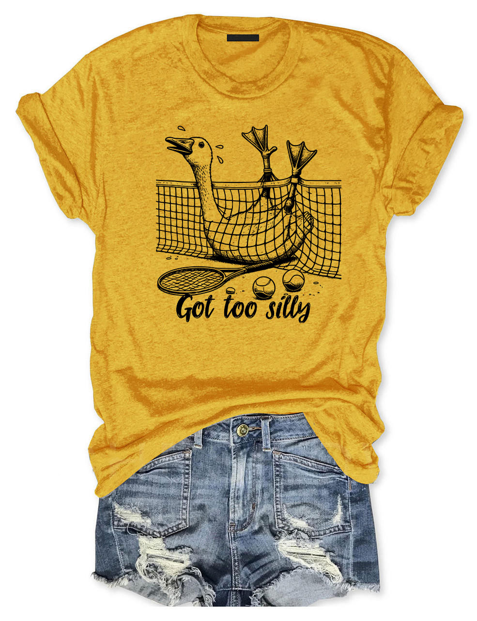 Got Too Silly Goose Funny Tennis T-shirt